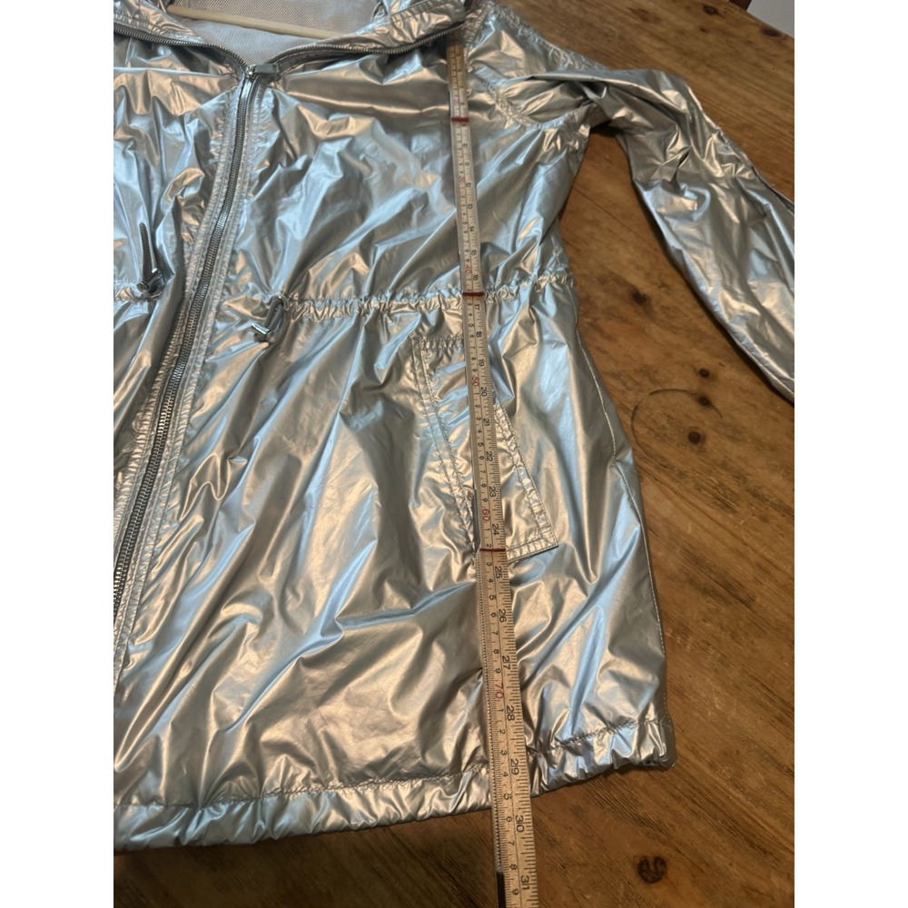 Lauren Ralph Lauren Metallic Silver Hooded Jacket Full Zip Windbreaker Sz 1X - Picture 8 of 12